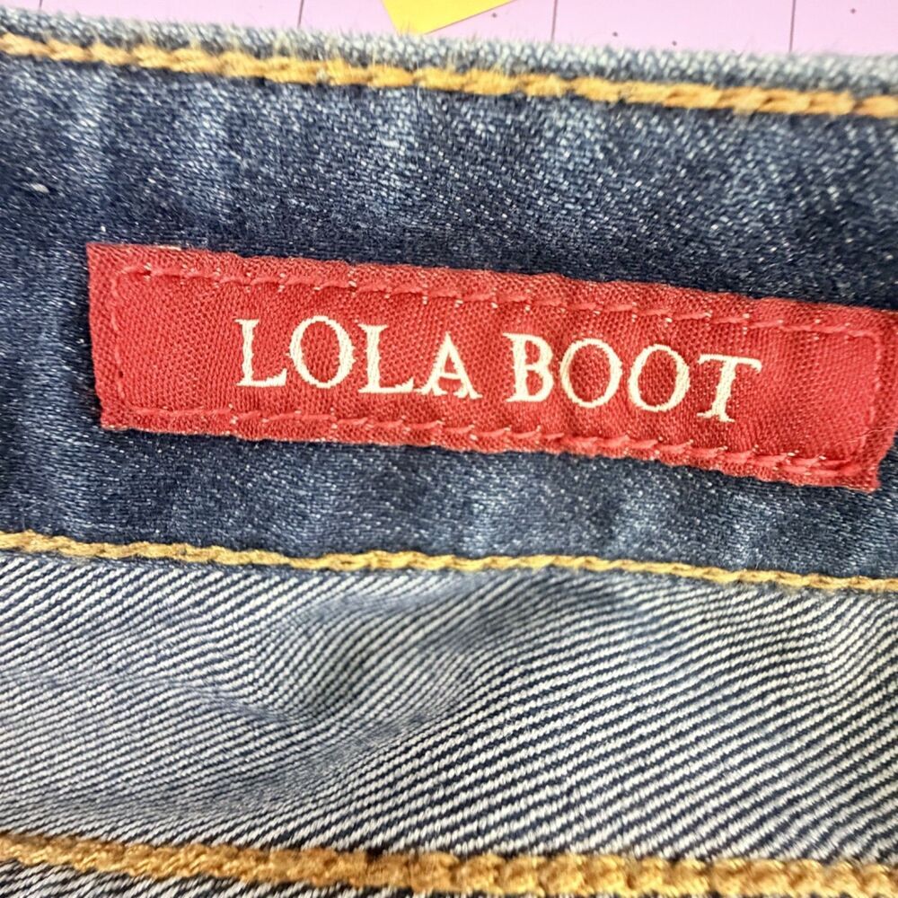 lucky brand lola low rise bootcut jeans y2k boho western vintage wash sz 4 long - Picture 6 of 11